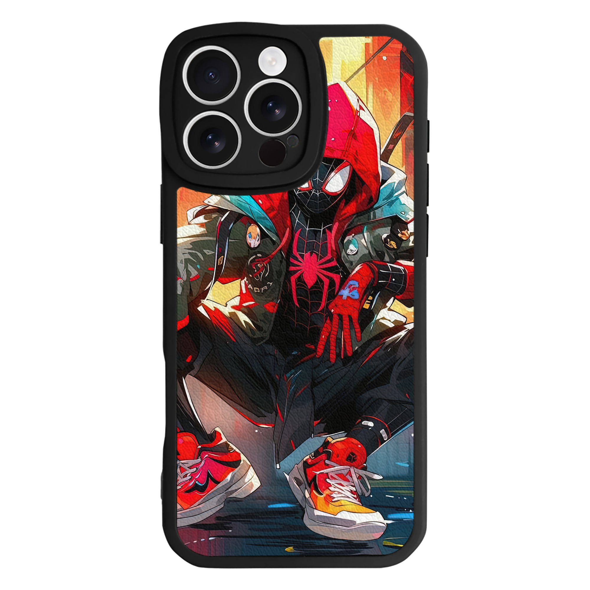 （画像用） Spider Man スパイダーマン 【iPhone 16シリーズ対応】シリコンスマホケース（レザー調） 材質：シリコン